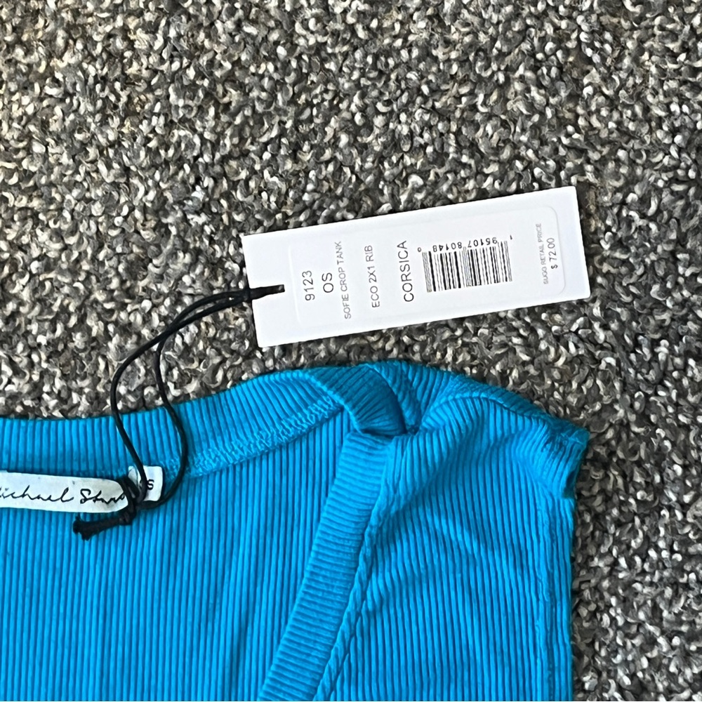 Michael Stars Ribbed Blue Tank Top - Picture 7 of 9